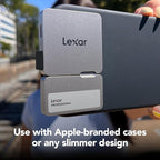 Lexar 2TB Professional Go Portable SSD w/Hub, Supports Apple 4K 60fps ProRes, Up to 1050MB/s, USB 3.2 Gen 2, Rugged, IP65, Ultracompact, Compatible w/iPhone 15/16, External SSD (LSL400S002T-RNSNU)