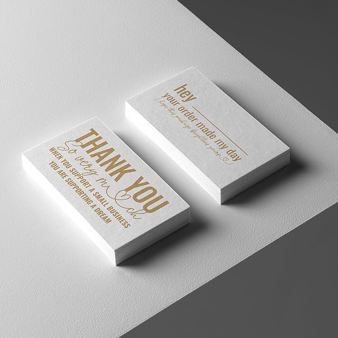 ITZAMNA Thank you for supporting small business cards Customer appreciation note cards Pink Script with Heart Pack of 100 WHITE