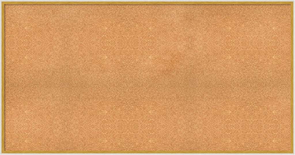 Amanti Art Natural Cork Board for Wall, 31x59 Vision Board with White Frame, Oversize Corkboard Office Decor for Home Organization, Modern Corkboard Pinboard to Display Items for Home Organization in