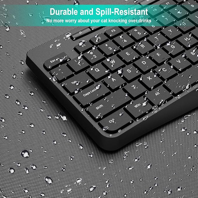 Wireless Keyboard and Mouse Combo,EarlyLit 2.4G Full-Sized Ergonomic,Cordless USB Mouse and Keyboard,12 Shortcut Keys and Quiet Click for Computer/Laptop/Windows/Mac