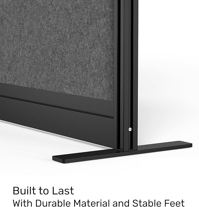 Workflow Modular Wall | Room Divider with Whiteboard, Sound-Dampening, & Frosted Acrylic Panels | Expandable Office Partition for Privacy & Productivity (70" x 70")