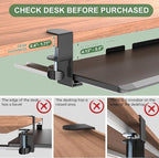 Large Keyboard Tray Under Desk - Slide Out with Sturdy C-Clip Mount System, 27 (31.2 Including Clamps) X 11.81 Put-Out Keyboard Tray Computer Drawer for Ergonomic Typing, Black