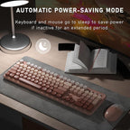 Wireless Keyboard and Mouse, Full-Size Retro Typewriter Keyboard with Round Keycaps, 2.4GHz for Windows, Mac, Laptop, PC, Desktop (Peach Gradient)