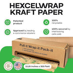 IDL Packaging 15.25" x 300' Refill Roll (Pack of 4) for MP-300N HexcelWrap Honeycomb Packing Paper Station, Brown - Natural Kraft Paper with Interlocking Slit Design for Shipping and Moving
