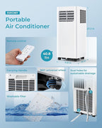 EUHOMY Portable Air Conditioners 8,000 Btu, 3 in 1 Portable Cooling AC with Dehumidifier, Fan, Sleep Modes, AC Unit with Remote Control & 24H Timer for Bedroom, Rooms, Apartments up to 350 Sq.Ft.