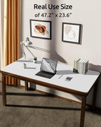 YSAGi Leather Desk Protector, Office Mat, Large Mouse Mat, Non-Slip PU Leather Blotter, Laptop Desk Pad, Waterproof Writing Pad for Office and Home (White, 47.2" x 23.6")