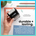 ExcelMark Custom Stamp – Clear & Crisp Impressions – Personalized Self-Inking Rubber Stamp – Use for Address Stamp and More (Medium)