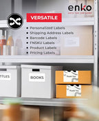 enKo 4" x 3" Labels for Zebra Desktop Printers (24 Rolls, 12,000 Labels) - Direct Thermal Address Mailing Shipping Barcode FBA Stickers FNSKU Label for Zebra and Eltron (Perforated)