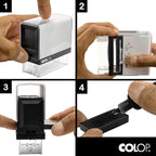 COLOP Medium Size Self Inking Custom Text Stamp - Choose from Many Fonts & 15 Ink Colors