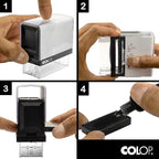 COLOP Small Size Self Inking Custom Text Stamp - Choose from Many Fonts & 15 Ink Colors