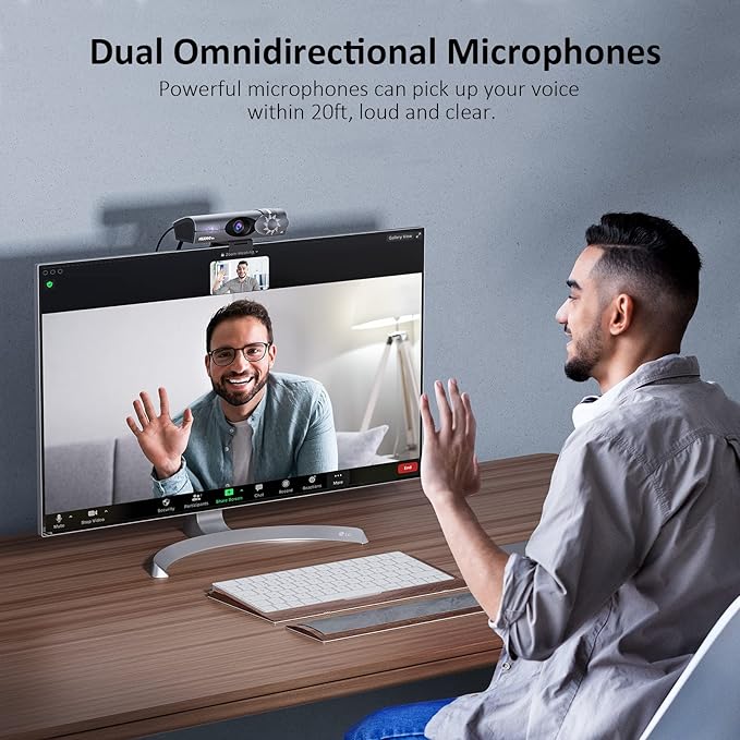 NexiGo Iris, 4K AI Webcam with 1/1.8" Sony_Sensor, Onboard Flash Memory, HDR, PiP, DSLR-Style Control, Auto Framing/Tracking with Flexible FOV, Noise-Canceling Mics, for Zoom/Teams/OBS and More