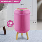 Pukomc Smart Sensor Wastebasket, Convenient and Hygienic Easy to Use, Technology Sensor Waterproof Wastebasket Plastic Trash can for Kitchen, Bathroom, Bedroom, Living Room, Office and Outdoor Pink