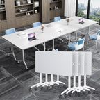Conference Table, Folding Conference Tables for 2-20 People, Modern Conference Room Table with Wheels, Super Sturdy Large Rectangle Mobile Meeting Seminar Tables for Office (4PCS 47.2in)