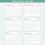 2026 Wall Calendar - 2026 Calendar from Jan. 2026 - Dec. 2026, 14.6" x 11.4", 12 Months Wall Calendar 2026, Thick Paper, Twin-Wire Binding, Simple Design
