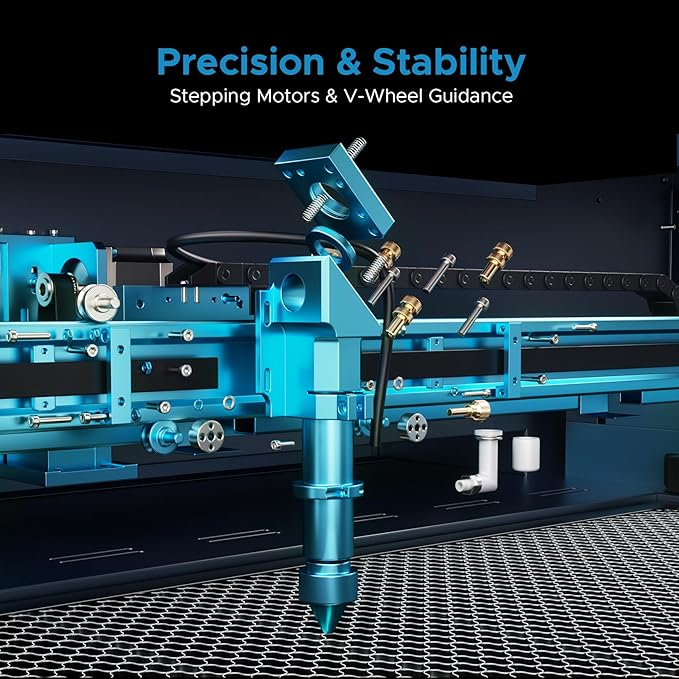 OMTech Pronto 150W CO2 Laser Engraver & Cutter with LightBurn – 63"x40" Workspace, 1,000mm/s Speed, Autofocus, 2-Way Pass, Air Assist, for Wood, Acrylic & More