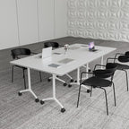 Conference Table,Folding Conference Room Tables Portable Rolling Conference Training Table with Silent Wheels,Mobile Meetings Flip Top Tables for Offices Classrooms Meeting Room (6Pack 47.2in)