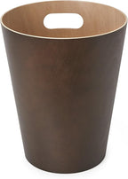 Umbra Woodrow, 2 Gallon Modern Wooden Trash Can Wastebasket or Recycling Bin for Home or Office, Espresso