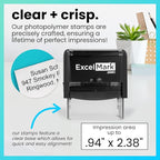 ExcelMark Custom Rubber Stamp – Clean & Easy Stamping – Personalized Self-Inking Stamp (Large)