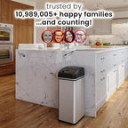 iTouchless 13 Gallon Dog Proof Trash Can with Odor Filter, Motion Sensor Stainless Steel Kitchen Trashcan Garbage Bin for Home Office Work Bedroom Living Room Garage Large Capacity Slim Wastebasket