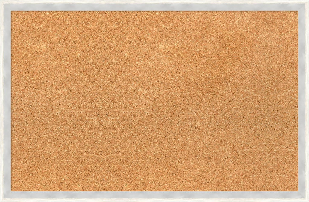 Amanti Art Natural Cork Board for Wall, 15x23 Vision Board with White Frame, Small Corkboard Office Decor for Home Organization, Modern Corkboard Pinboard to Display Items for Home Organization in