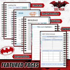 Super Hero Academic Planner, Weekly Monthly Daily Agenda, Custom Date Organizer for Time Management, Spiral Bound Notebook with Colorful Tabs, Datebooks for Reward School Teacher (Red)