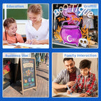 Chalk Markers for Blackboard 8 Metallic Colors, 6mm Reversible Bullet & Chisel Tips, Chalk Pens Wet & Dry Erasable Markers for Whiteboard, Chalkboard, Calendar, Windows, Glass, Signs