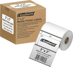 3" x 2" Mobile Printer Labels | 25 Rolls | 5250 Labels | fits Zebra ZQ630, QL420, QL320 and QLn420 Printers | Black Mark On Liner | .75" Core Rolls | by Ecotherm