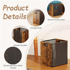 Retro Office Trash Can, Iron and Wood Combination Bedroom Garbage Can, Rectangular Design Wastebasket with Handle, Industrial Style Trash Can for Home Office, 4.5 Gallon (Patent Pending)