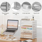 SUBEKYU 9 Tier Paper Letter Tray Desk Organizer with Handles - White Metal Mesh File Holder Paper Sorter Desk Organizer for Office Home School, Include 6 Pcs Adjustable Slid Tray, 6 Colors Available