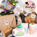 HuiJuKeJi 3 Rolls Thermal Round Label Paper,1.96 "x1.96 Gradient Label Maker Sticker for Phomemo M220/M200/M221/M110 Printer,Multi-Purpose Self-Adhesive Waterproof Labels for Barcode,DIY,Logo,Thanks