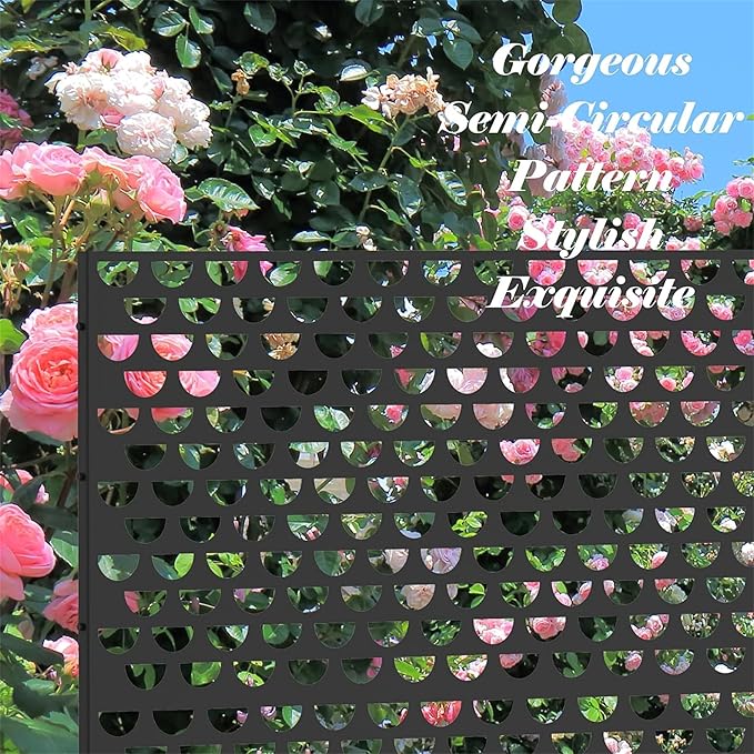 NicBex Room Divider 1 Panel Room Dividers with Semicircle Pattern Design Partition Room Dividers and Metal Privacy Screens Wall Divider for Outdoor, Room Separation,48.31"W x 15.75"D x 70.75"H, Black