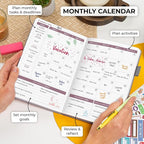 Clever Fox Planner 2nd Edition – Colorful Weekly & Monthly Goal Planner, Time Management & Productivity Organizer, Undated, A5 (Silver Black)