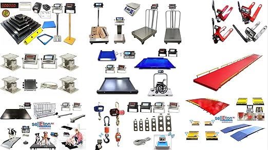 SellEton SL-4x4-10k-NN Floor Scales, Accurate Pallet Scales with Smart Digital Indicator for Warehouse Shipping and Medium Duty Industrial Weighing (48"x48", 10.000 lb x 1 lb)