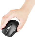 Amazon Basics Computer Mouse Wireless, Ergonomic, 2.4 GHz Optical, DPI Adjustable, Compatible With PC, Mac, Laptop, Black