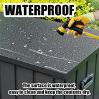 Domi Outdoor Deck Box 100 Gallon, Waterproof Lockable Steel Outdoor Storage Container for Outside Cushions, Garden Tools and Pools Equipment (Gray)