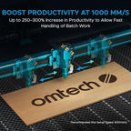 OMTech Pronto 130W CO2 Laser Engraver with Water Chiller | 51" × 35" Laser Cutting Machine with Autofocus | 2-Way Pass, Air Assist, Red Dot Pointer | Ideal for Wood, Glass, Acrylic, and More