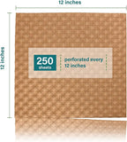 Elementree Paper Bubble Wrap Sheets for Packing, Moving, & Shipping - 12" x 12" x 250' - Eco-Friendly Kraft Bubble Paper - Recyclable Cushioning Wrap - Made in the USA (01913)