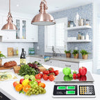 Price Computing Scale 88lb/40kg LCD Digital Commercial Price Scale with Stainless Steel Platform,Produce Scale & Food Scale for Farmers Market, Retail Outlets, Meat Shop (Flat Plate)