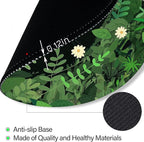 Black Cat Floral Mouse Pad, Small Round Mouse Pads for Desk, Cute Mini Travel Mousepad for Wireless Computer Laptop, Office Desk Accessories, 8.6 x 8.6 inch