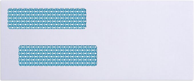 Aimoh #8 Double Window Flip & Seal Security Check Envelopes 500 Qty, Fits Business QuickBooks Checks Perfectly - Not for Invoices, Size 3 ⅝ x 8 ¹¹⁄₁₆ Inches (30108)