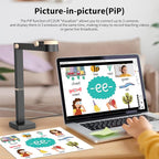 CZUR Fancy Pro 8MP USB Document Camera for Teacher, 4K Webcam with Microphone and LED Light, Up to 60fps, Auto Focus, for Remote Teaching, Live Streaming, Web Conference, for Mac and Windows