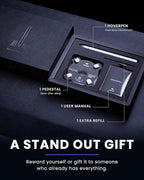 novium Hoverpen - Luxury Pen for Men & Women, Vertically Standing Executive Ballpoint Pen with Top Grade Free-Flowing Ink Refill, Metal Made, Unique Gifts, Luxury Pen for Men, Mens Gifts Ideas