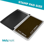 MaxMark Large Premium Brown Ink Stamp Pad - 3.5" x 6.25" - Quality Felt Pad