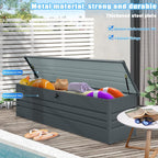 260 Gallon Waterproof Outdoor Storage Box, Extra Large Outside Metal Deck Storage Box for Patio Cushions, Garden Tools, Pool Supplies