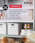 enKo 4" x 2" Labels for Zebra Desktop Printers (12 Rolls | 9,000 Labels) - Direct Thermal Address Mailing Shipping Barcode FBA Stickers FNSKU Label for Zebra and Eltron (Perforated)