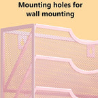 Kuntine.B Wall File Organizer Office Hanging Magazine Holder Wall File Organizer for Office Home (Pink, 5 Tier)