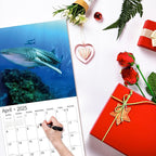 2025 Wall Calendar,Calendar 2025, January 2025 - December 2025, Wall Calendar Shark, 12" x 24" Opened,Full Page Months Thick & Sturdy Paper for Gift Perfect Calendar Organizing & Planning