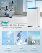 EUHOMY 12,000 BTU Portable Air Conditioners, 4-in-1 Portable Air Conditioner Up to 550 Sq.Ft, Portable AC Unit with Cool, Sleep, Dehumidifier, Fan Mode, Timer, Low Noise, Installation Kit, Apartment
