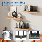 Simple Trending Mesh Desktop File Sorter Organizer, 7 Section Bookshelf For Desk Home Office, Black