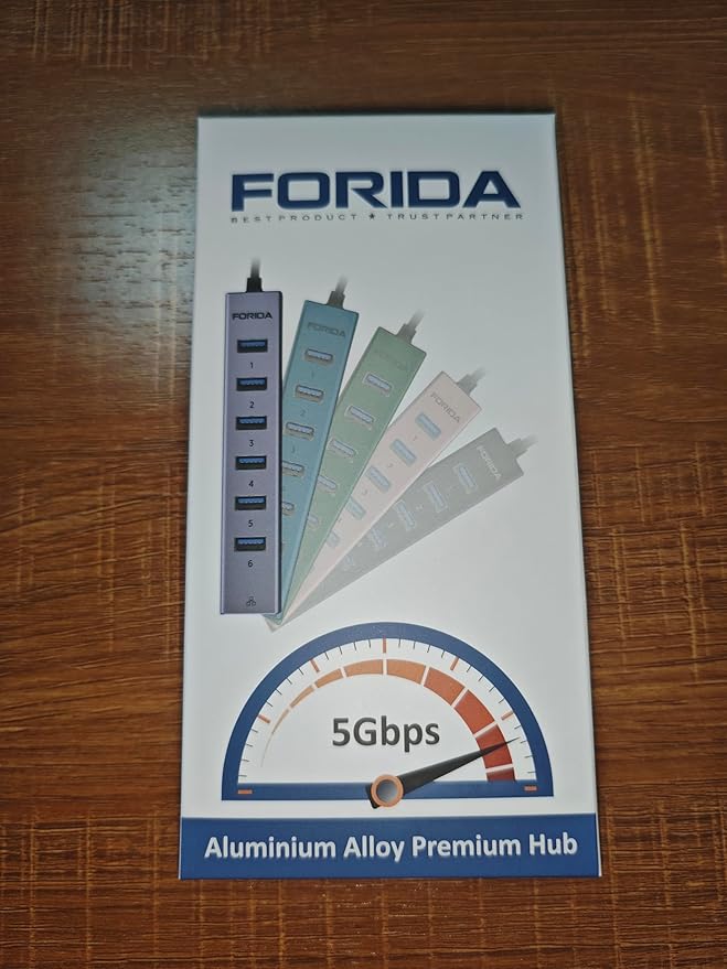 7 Port USB Hub USB Ethernet HUB with 3.9ft Long Cable for Laptop, USB Splitter with Gigabit Ethernet Port and 5V/3A Power Port, MultiPort Aluminum Expander for Laptop, iMac, PC, Flash Drives